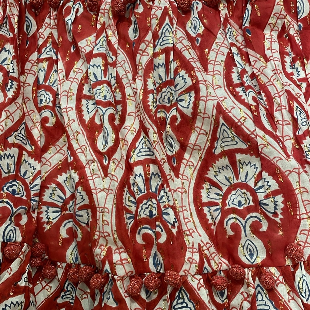 TUCKERNUCK smocked‎ Fenya Midi Dress Puff Sleeve Off Shoulder Multicolor  XS - Picture 6 of 12